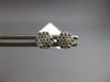 ESTATE SMALL .25CT DIAMOND 14KT WHITE GOLD 3D CLUSTER FLOWER STUD EARRINGS