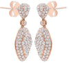 ESTATE 2.05CT DIAMOND 14KT ROSE GOLD 3D CLUSTER TEAR DROP FUN HANGING EARRINGS