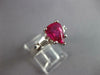 LARGE 2.72CT DIAMOND & AAA RUBY 18K WHITE GOLD PEAR SHAPE LUCIDA ENGAGEMENT RING