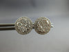 ESTATE 1.13CT DIAMOND 14K WHITE GOLD 3D CLASSIC ROUND CLUSTER HALO STUD EARRINGS