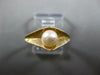 ESTATE AAA SOUTH SEA PEARL 14KT YELLOW GOLD 3D MATTE & SHINY SOLITAIRE FUN RING