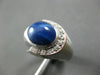 4.6CT DIAMOND & AAA STAR SAPPHIRE 14KT WHITE GOLD MATTE & SHINY MENS RING #27687