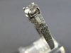 ESTATE 2.41CT DIAMOND 18KT WHITE GOLD ROUND & BAGUETTE FILIGREE ENGAGEMENT RING