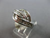 ESTATE LARGE 1.0CT DIAMOND 14KT WHITE GOLD 3D BAGUETTE LOVE KNOT FUN RING