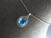 1.67CT DIAMOND & AAA BLUE TOPAZ 14KT WHITE GOLD 3D OVAL & ROUND FLOATING PENDANT
