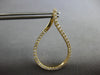 ESTATE 1.25CT DIAMOND 14K YELLOW GOLD 3D TEAR DROP SIDEWAY HOOP HANGING EARRINGS