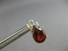 LARGE 3.30CT DIAMOND & AAA GARNET 14KT 2 TONE GOLD 3D PEAR SHAPE EARRINGS #27695