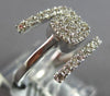.59CT DIAMOND 14KT WHITE GOLD 3D ROUND CLUSTER SQUARE 3 ROW CRISS CROSS FUN RING