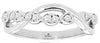 ESTATE .19CT DIAMOND 14K WHITE GOLD CLASSIC ROUND CRISS CROSS INFINITY LOVE RING