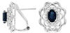 1.52CT DIAMOND & AAA SAPPHIRE 14KT WHITE GOLD 3D OVAL & ROUND HANGING EARRINGS