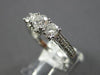 1CT DIAMOND 14KT WHITE GOLD 3 STONE PAST PRESENT FUTURE WEDDING ANNIVERSARY RING