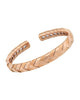 ESTATE 18K ROSE GOLD CLASSIC FILIGREE V SHAPE LINK FLEXIBLE CUFF BANGLE BRACELET