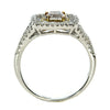 1.35CT WHITE PINK & CANARY DIAMOND 18KT TRI COLOR GOLD 3D HALO ENGAGEMENT RING