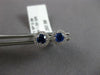 SMALL .51CT DIAMOND & AAA SAPPHIRE 14KT WHITE GOLD 3D ROUND FLOWER STUD EARRINGS
