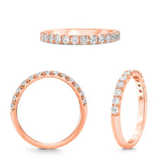 .50CT DIAMOND 14K ROSE GOLD ROUND CLASSIC SEMI ETERNITY WEDDING ANNIVERSARY RING