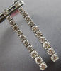 ESTATE LARGE 2.10CT DIAMOND 14KT WHITE GOLD ROUND JOURNEY FLEXIBLE BAR HANGING EARRINGS