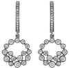 ESTATE .67CT DIAMOND 14K WHITE GOLD 3D ROUND BEZEL CIRCULAR FUN HANGING EARRINGS