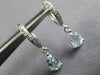 2.16CT DIAMOND & AAA AQUAMARINE 14KT WHITE GOLD PEAR SHAPE & ROUND STUD EARRINGS