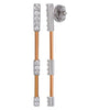ESTATE .72CT DIAMOND 18KT WHITE GOLD 3D ROUND MULTI BAR FUN HANGING EARRINGS