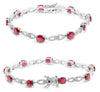 4.77CT DIAMOND & AAA RUBY 14KT WHITE GOLD OVAL & ROUND INFINITY FLORAL BRACELET