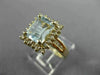 ESTATE 2.0CT DIAMOND & AAA AQUAMARINE 14KT YELLOW GOLD 3D ENGAGEMENT RING #26462