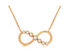 .22CT DIAMOND 14KT ROSE GOLD 3D ROUND BEZEL INFINITY GRADUATING JOURNEY NECKLACE