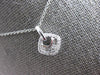 SMALL .23CT DIAMOND 14KT WHITE GOLD 3D ROUND & BAGUETTE SQUARE FLOATING PENDANT
