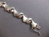 ESTATE WIDE 14KT WHITE GOLD 3D MATTE & SHINY BUTTERFLY V SHAPE FUN BRACELET