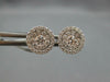 ESTATE .51CT DIAMOND 18KT WHITE GOLD CLUSTER INVISIBLE HALO EARRING JACKET SET