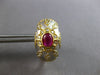 LARGE 1.36CT DIAMOND & AAA RUBY 18KT 2 TONE GOLD 3D HANDCRAFTED EARRINGS #28136