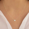 ESTATE .75CT DIAMOND 14K YELLOW GOLD CLASSIC SOLITAIRE ROUND BEZEL LOVE NECKLACE