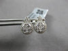 ESTATE .58CT DIAMOND 18K WHITE GOLD ROUND CLUSTER FLOWER TEAR DROP STUD EARRINGS