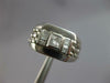 LARGE .52CT DIAMOND 14KT WHITE GOLD 3D PRINCESS & BAGUETTE LINK SQUARE MENS RING