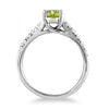 1.23CT DIAMOND & AAA PERIDOT 14KT WHITE GOLD OVAL & ROUND LUCIDA ENGAGEMENT RING