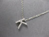 ESTATE .26CT DIAMOND 14KT WHITE GOLD 3D CLASSIC K INITIAL FLOATING PENDANT