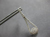 ESTATE .88CT DIAMOND 14KT WHITE GOLD CLASSIC FLOWER TEAR DROP HANGING EARRINGS
