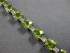 17.46CT DIAMOND & AAA PERIDOT 14KT WHITE GOLD 3D CUSHION & ROUND TENNIS BRACELET