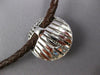 ESTATE LARGE .92CT DIAMOND & BLACK ENAMEL 14KT WHITE GOLD SHELL FLOATING PENDANT