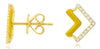.10CT DIAMOND & YELLOW ENAMEL 14K YELLOW GOLD DOUBLE V SHAPE ARROW STUD EARRINGS