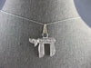 ESTATE .35CT DIAMOND 14KT WHITE GOLD 3D CLASSIC ROUND CHAI LIFE FLOATING PENDANT