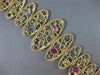 ANTIQUE EXTRA LARGE MULTI COLOR SAPPHIRE 14KT YELLOW GOLD 3D GRADUATING BRACELET