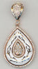 .63CT DIAMOND & AAA WHITE ENAMEL 18K ROSE GOLD 3D TEAR DROP FUN FLOATING PENDANT