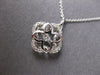 ESTATE .13CT DIAMOND 14KT WHITE GOLD DANCING FILIGREE FLORAL SQUARE FUN NECKLACE