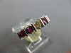 1.05CT FANCY YELLOW DIAMOND & AAA RUBY 14KT WHITE GOLD 5 STONE ANNIVERSARY RING