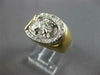 WIDE .85CT DIAMOND 14K 2 TONE GOLD LUCKY SIDEWAYS HORSESHOE SOLITAIRE MENS RING
