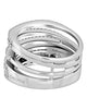 LARGE .80CT DIAMOND 18KT WHITE GOLD 3D MULTI ROW SEMI ETERNITY ANNIVERSARY RING