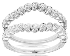 .50CT DIAMOND 14KT WHITE GOLD ROUND V SHAPE ROPE DESIGN INSERT ANNIVERSARY RING