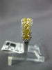 ESTATE 2.18CT WHITE & FANCY YELLOW DIAMOND 18K 2 TONE GOLD OVAL ANNIVERSARY RING