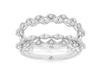 WIDE .42CT DIAMOND 14KT WHITE GOLD 3D MULTI ROW FILIGREE INSERT ANNIVERSARY RING