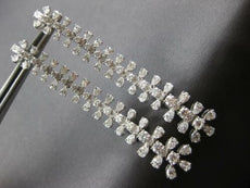 EXTRA LARGE 7.12CT DIAMOND 18KT WHITE GOLD 3D FLOWER CHANDELIER HANGING EARRINGS